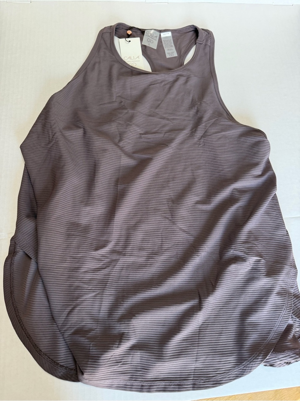 CALIA by Carrie Underwood Mauve Striped Racerback Tank
